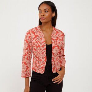 Anthropologie Isani Orange and White Basile Cropped Jacket - Size 6
